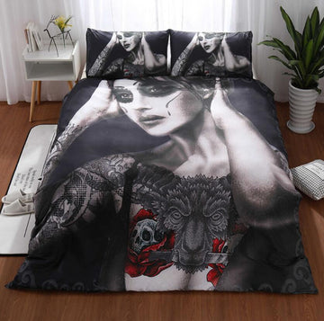 3D Beauty Tattoos 77198 Bed Pillowcases Quilt