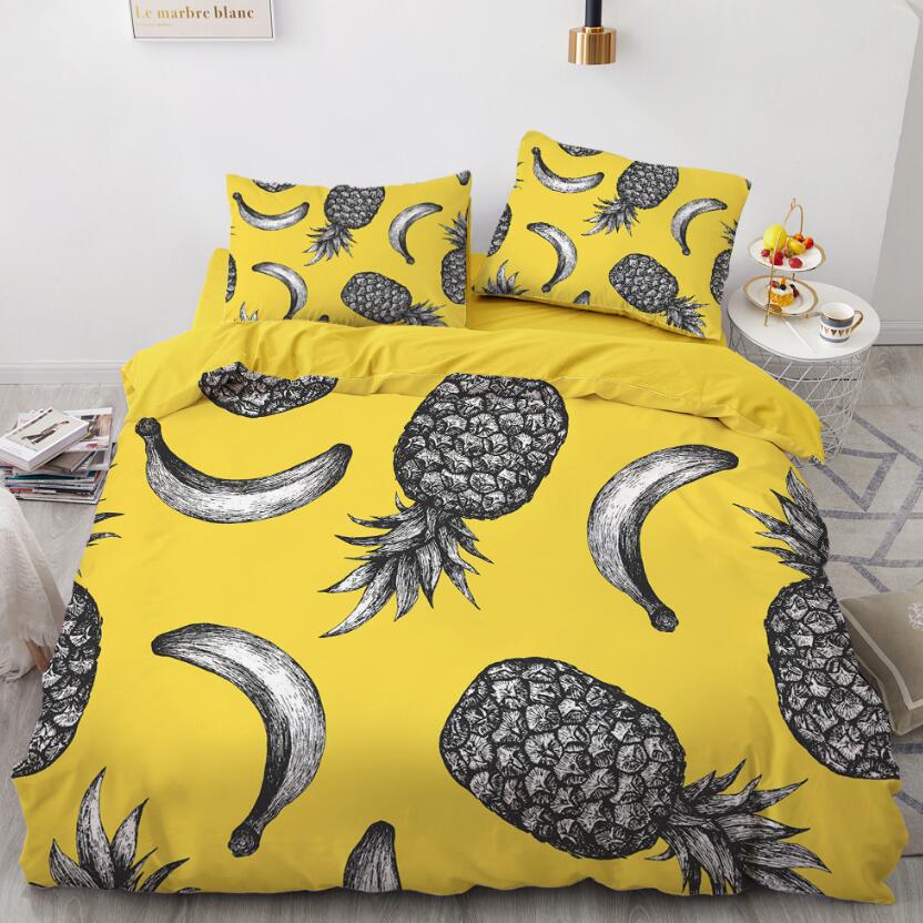 3D Banana Pineapple 88194 Bed Pillowcases Quilt
