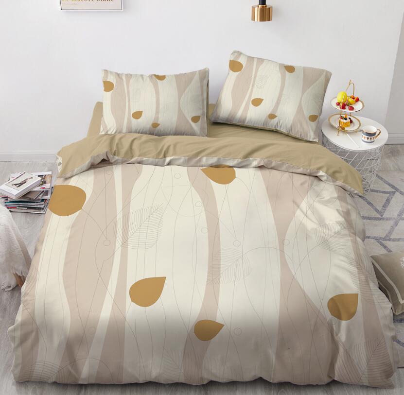 3D Brown Leaves 7703 Bed Pillowcases Quilt