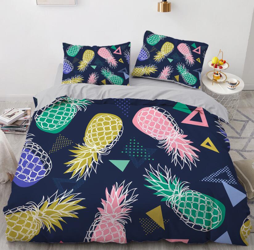 3D Colored Pineapple 7707 Bed Pillowcases Quilt