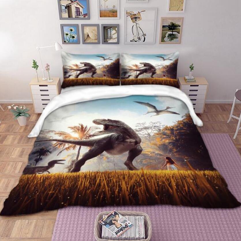 3D Dinosaur World 66117 Bed Pillowcases Quilt