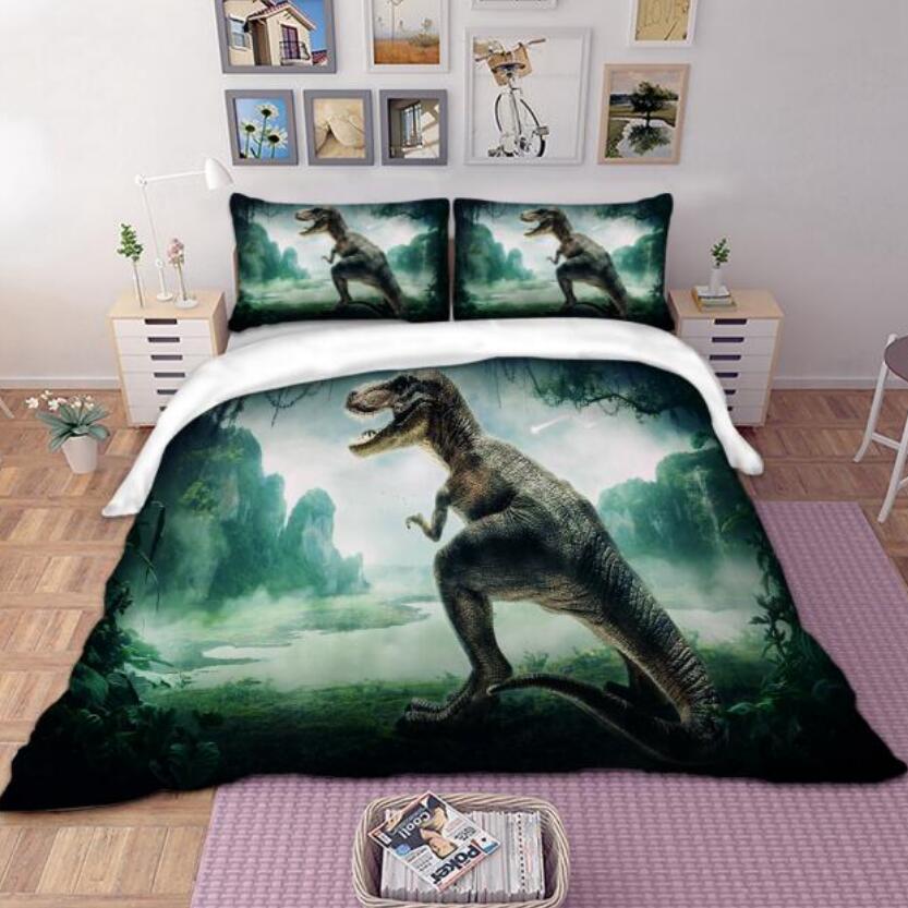 3D Tyrannosaurus Mountain 6651 Bed Pillowcases Quilt