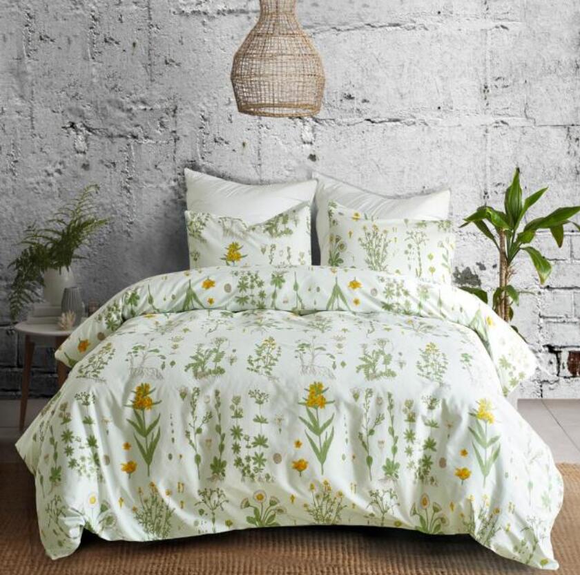 3D Green Flower 66146 Bed Pillowcases Quilt