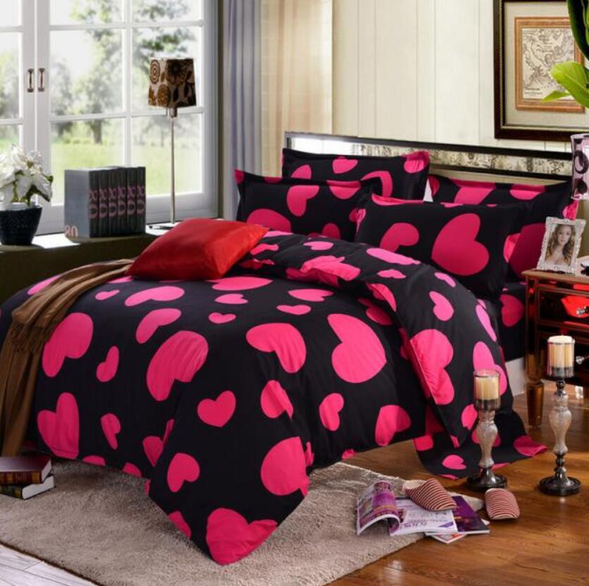 3D Red Heart 66120 Bed Pillowcases Quilt