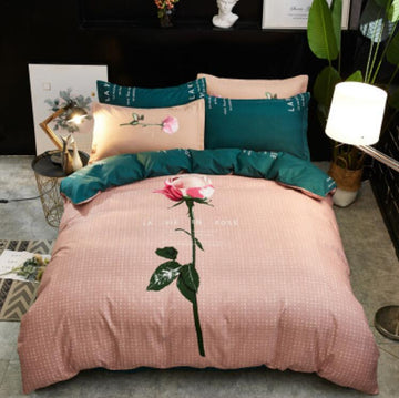 3D Pink Rose 77174 Bed Pillowcases Quilt