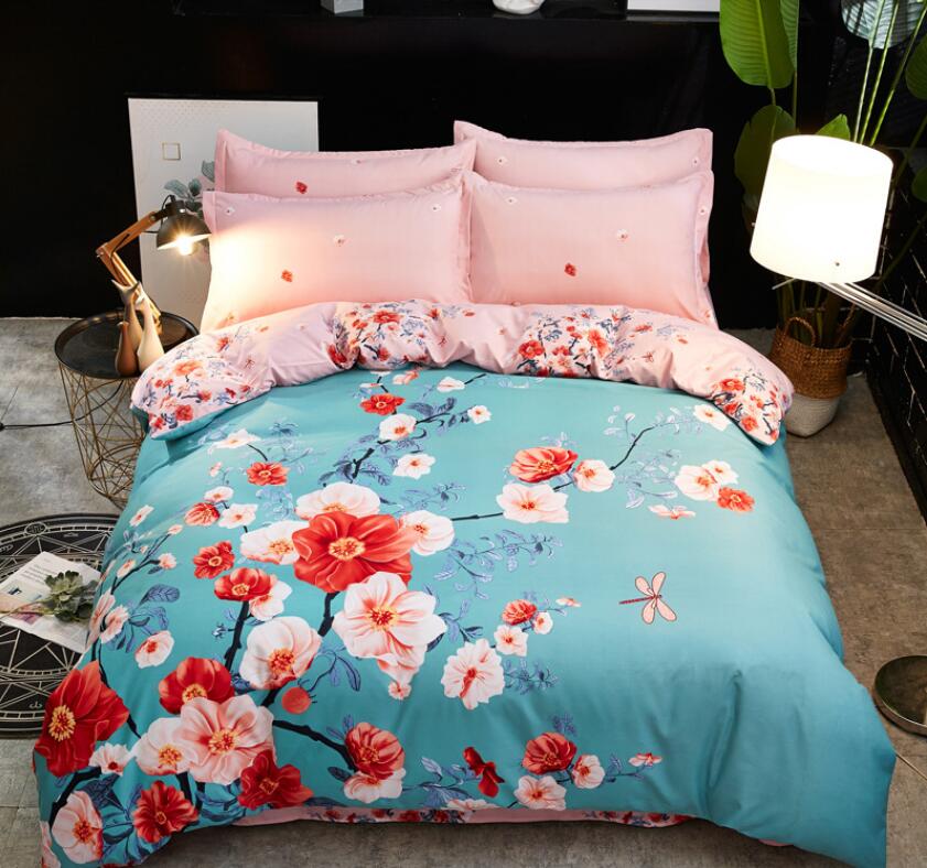 3D Blue Background Plum Blossom Branch 77182 Bed Pillowcases Quilt
