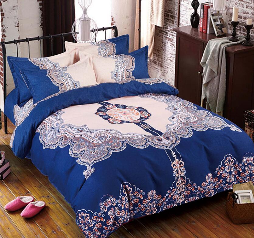 3D Dark Blue Bottom Pattern 77183 Bed Pillowcases Quilt