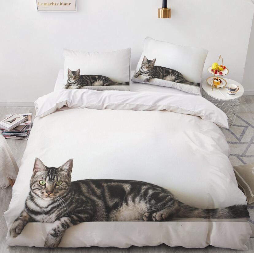 3D Tabby Big Cat 77119 Bed Pillowcases Quilt