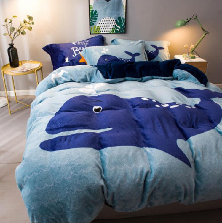 3D Cartoons Whale 6697 Bed Pillowcases Quilt