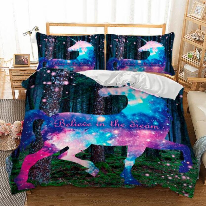 3D Starry Sky Horse 6699 Bed Pillowcases Quilt