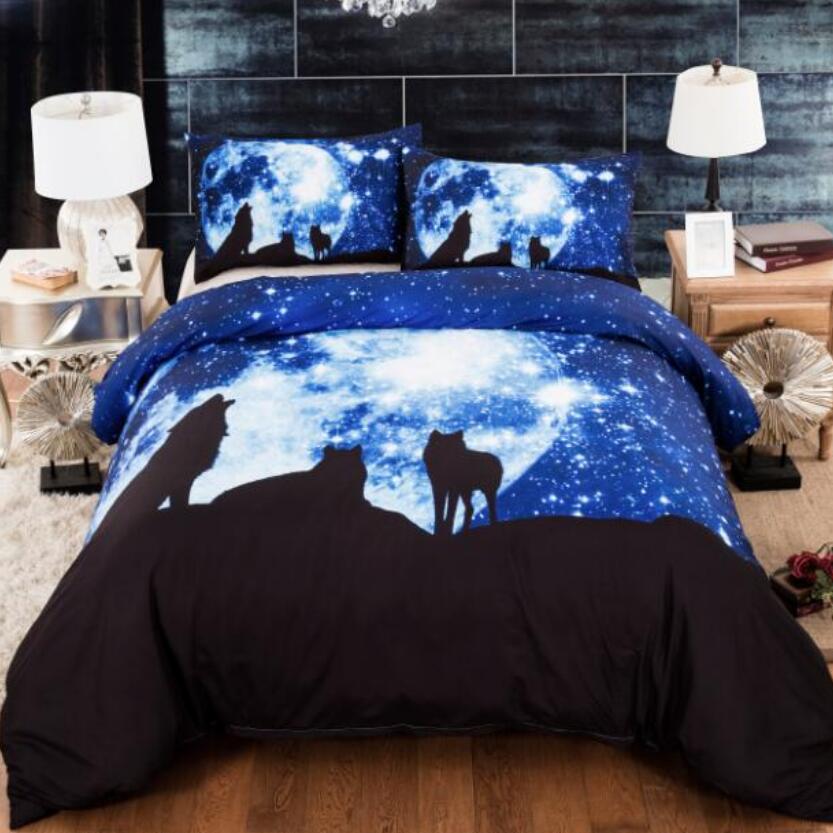 3D Star Wolf Shadow 5510 Bed Pillowcases Quilt