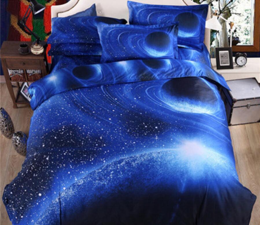 3D Blue Starry Sky 66127 Bed Pillowcases Quilt
