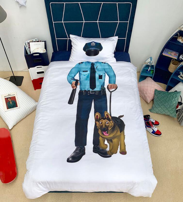3D Police Uniform Police Dog 6669 Bed Pillowcases Quilt