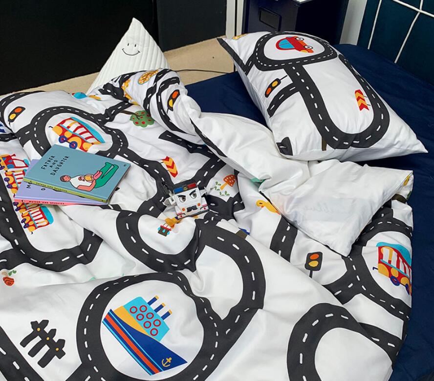 3D Car Track 6633 Bed Pillowcases Quilt