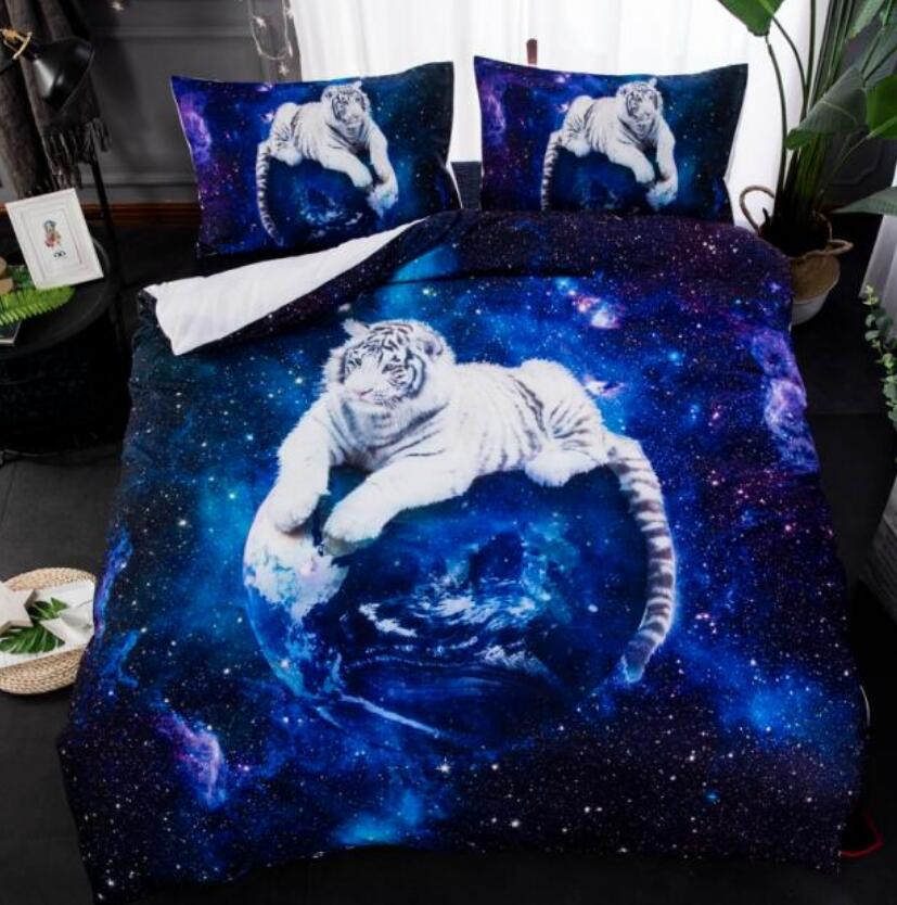 3D Planet White Tiger 66104 Bed Pillowcases Quilt