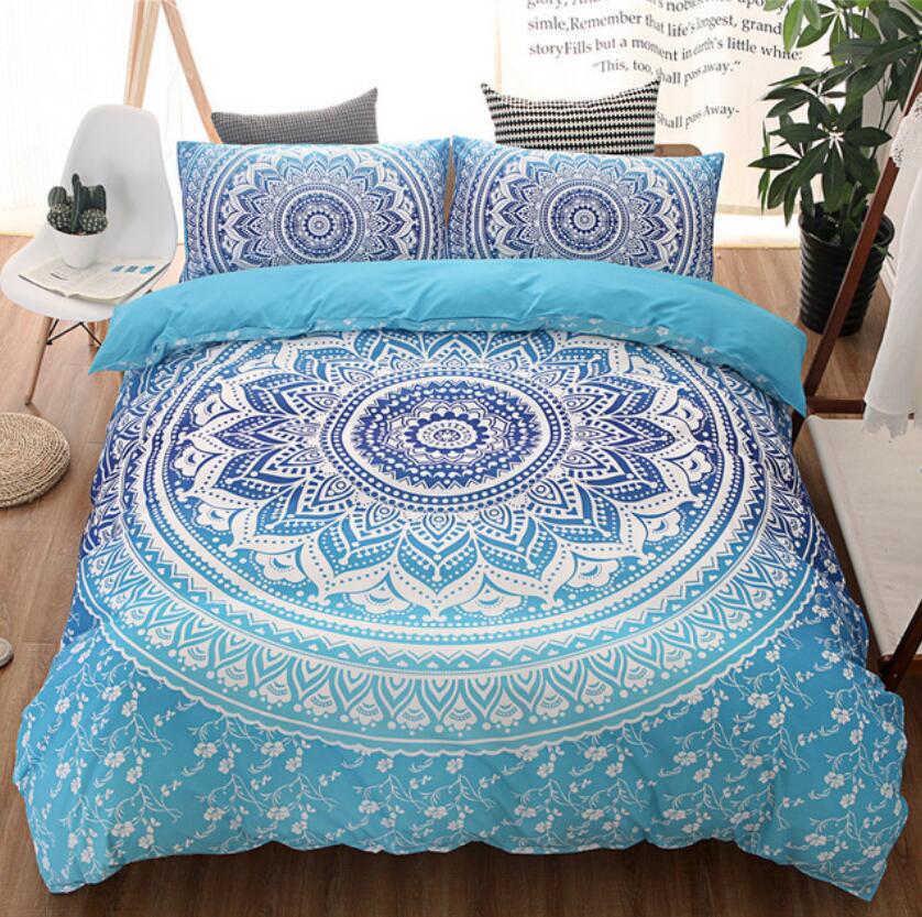3D Blue Circle Pattern 6643 Bed Pillowcases Quilt