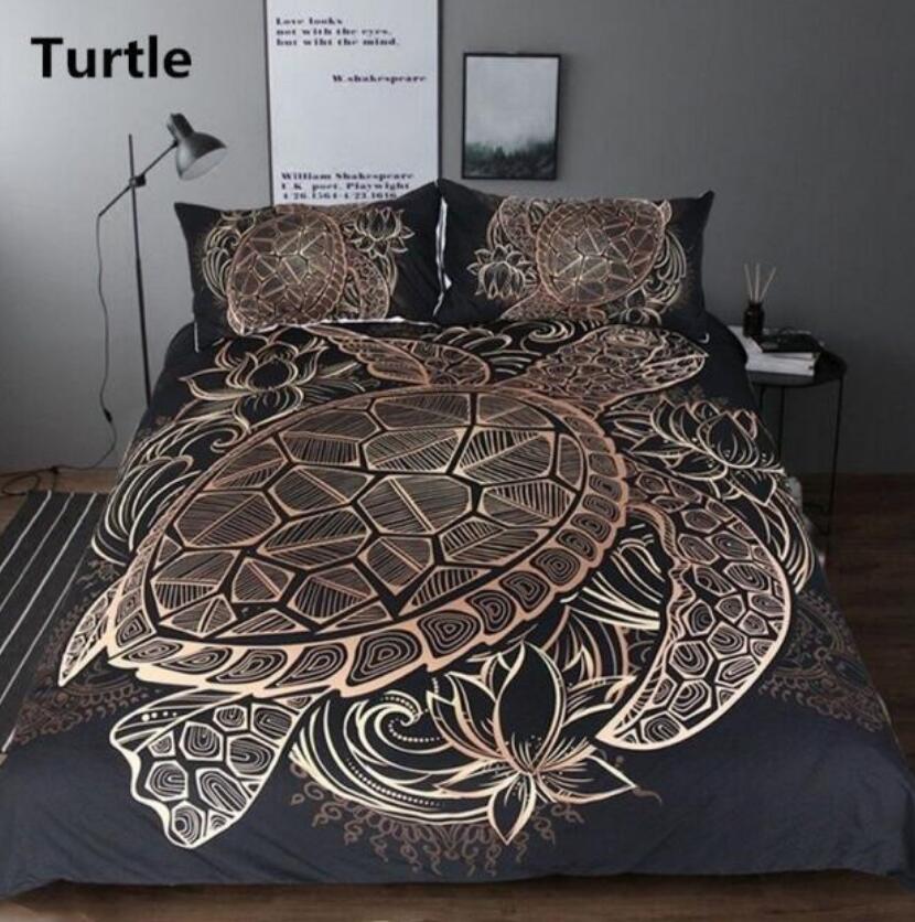 3D Golden Turtle 66112 Bed Pillowcases Quilt