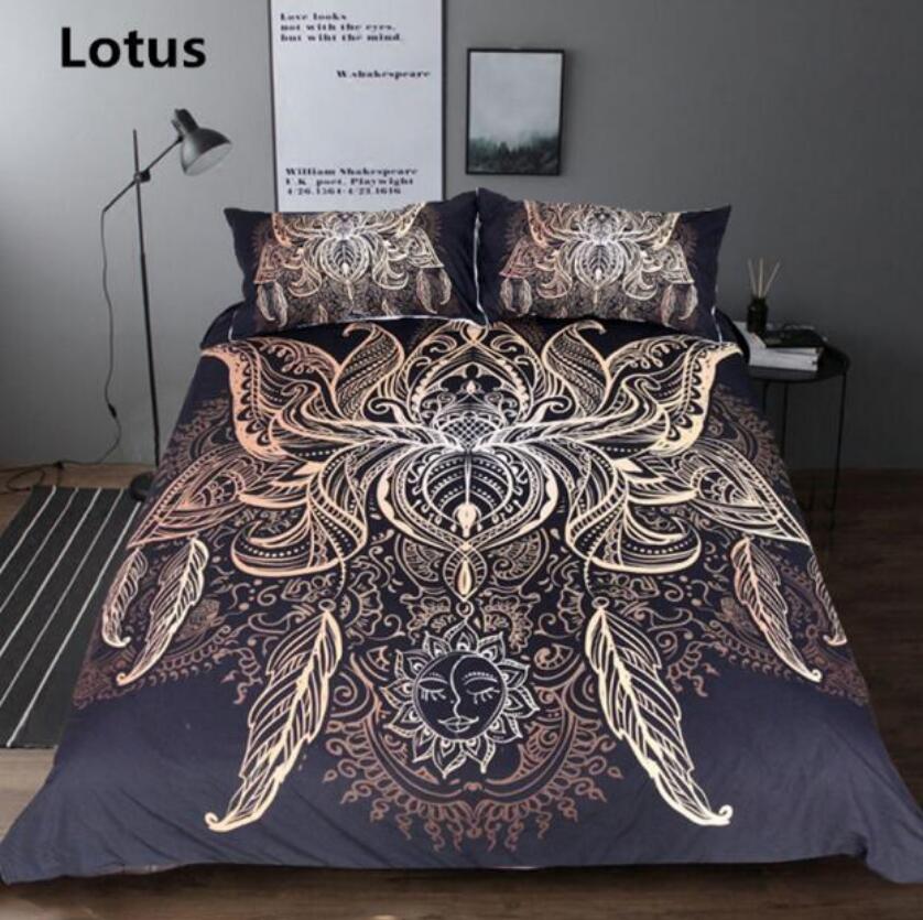 3D Golden Pattern Totem 66141 Bed Pillowcases Quilt