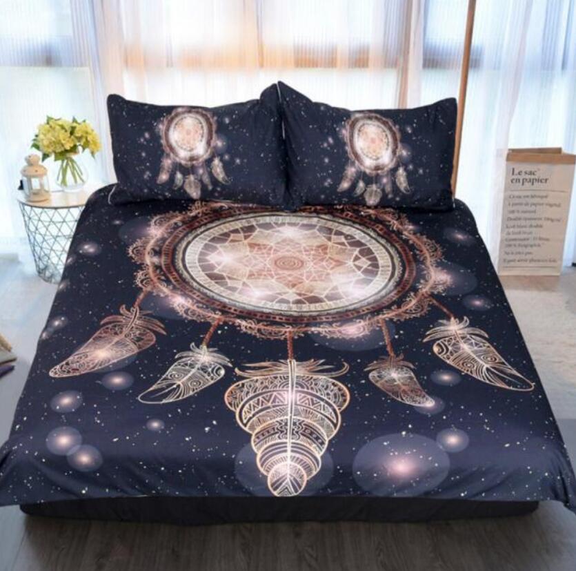 3D Black Background Dreamcatcher 5506 Bed Pillowcases Quilt