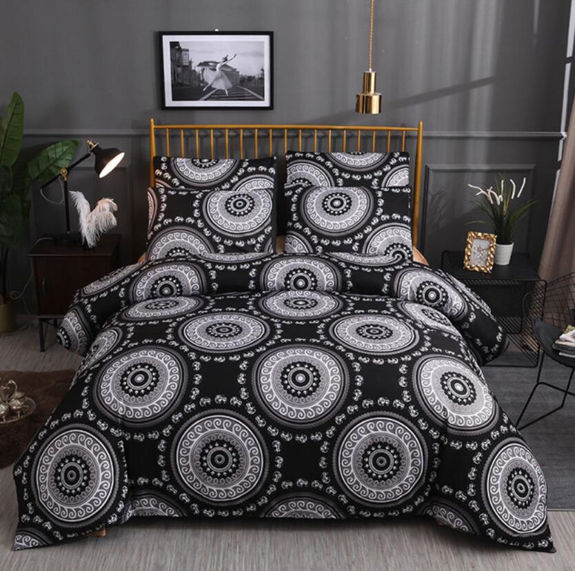 3D Black And White Circle Pattern 6684 Bed Pillowcases Quilt