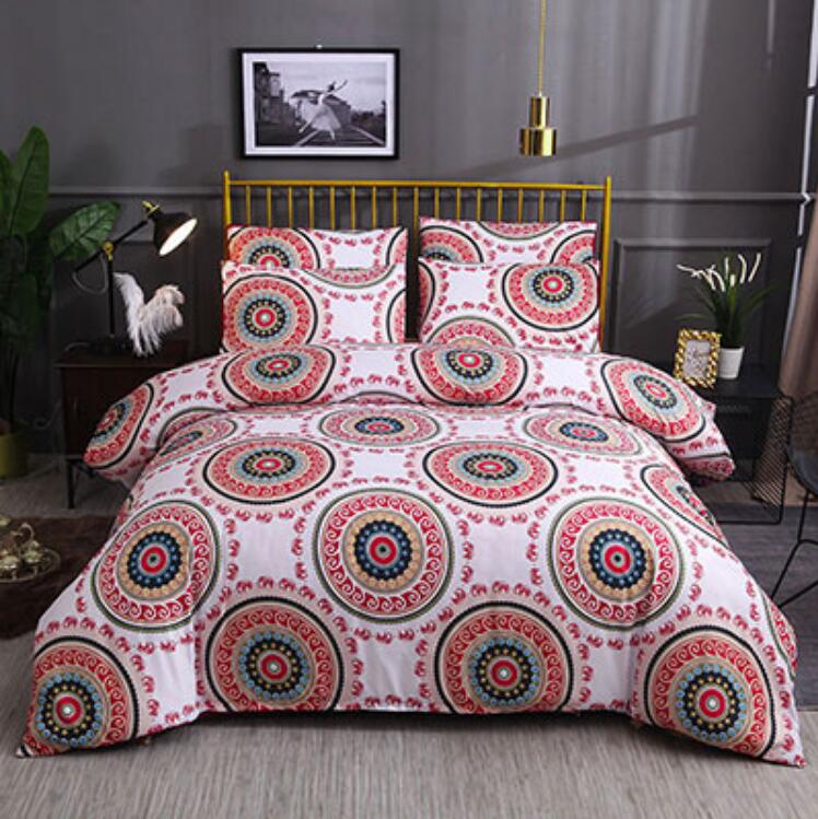 3D Red Circle 6649 Bed Pillowcases Quilt
