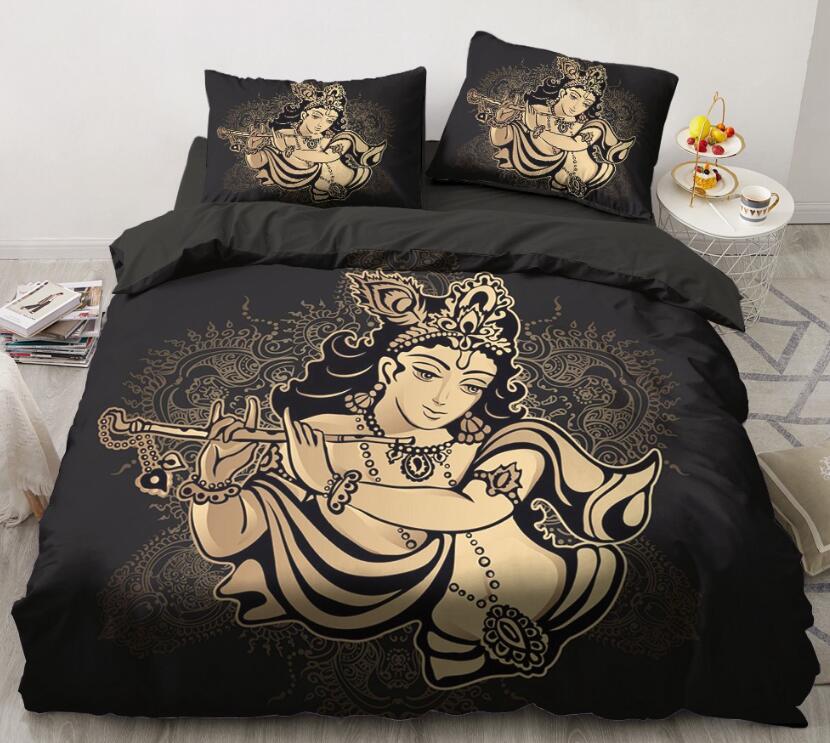 3D Gold Blowjob Beauties 5559 Bed Pillowcases Quilt