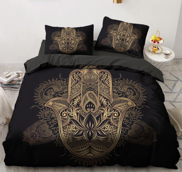 3D Gold Hand Of Fatima Flower 5561 Bed Pillowcases Quilt