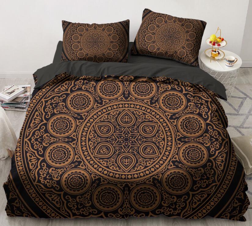 3D Gold Circle 5562 Bed Pillowcases Quilt