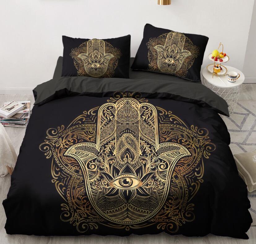 3D Gold Hand Of Fatima Eye 5563 Bed Pillowcases Quilt