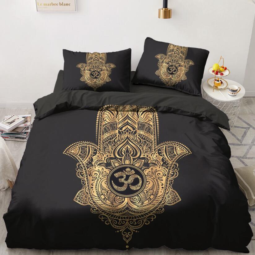 3D Gold Hand Of Fatima 5568 Bed Pillowcases Quilt