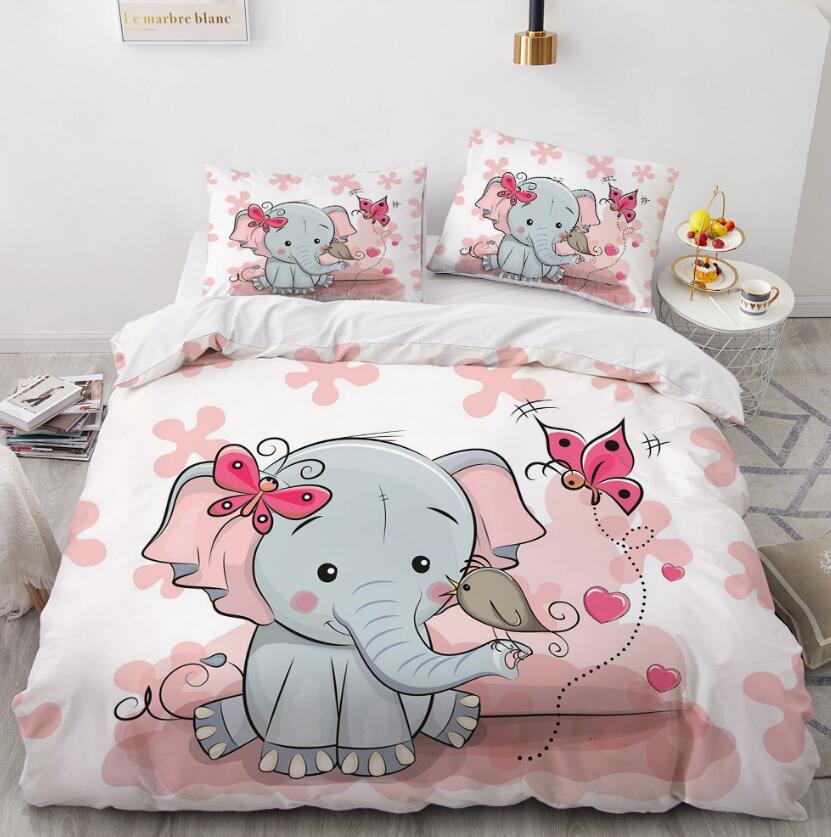3D Cartoons Elephant Flower 55115 Bed Pillowcases Quilt