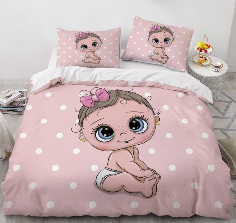 3D Cartoons Baby Girl 55119 Bed Pillowcases Quilt