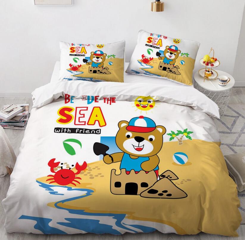 3D Cartoons Bear 55124 Bed Pillowcases Quilt