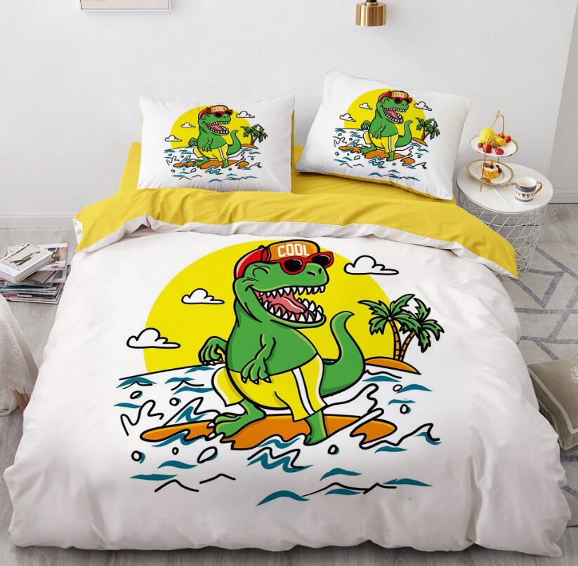 3D Cartoons Dinosaur 55126 Bed Pillowcases Quilt