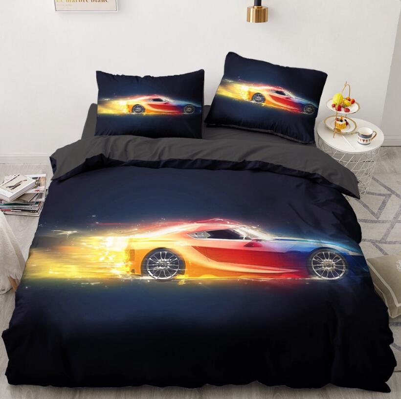3D Rainbow Sports Car 55108 Bed Pillowcases Quilt