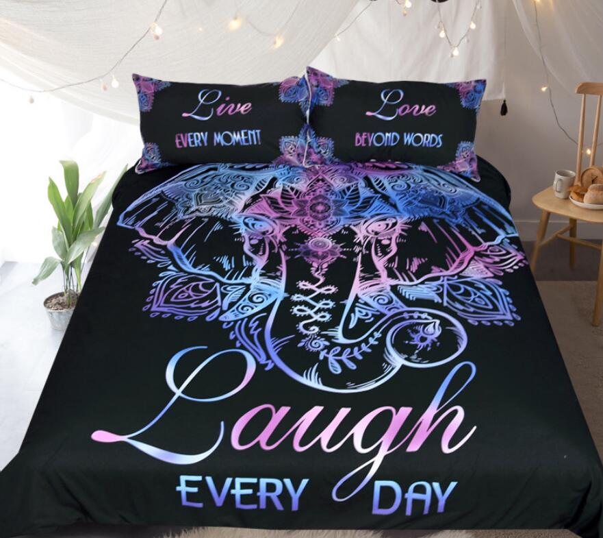 3D Color Line Elephant 1040 Bed Pillowcases Quilt