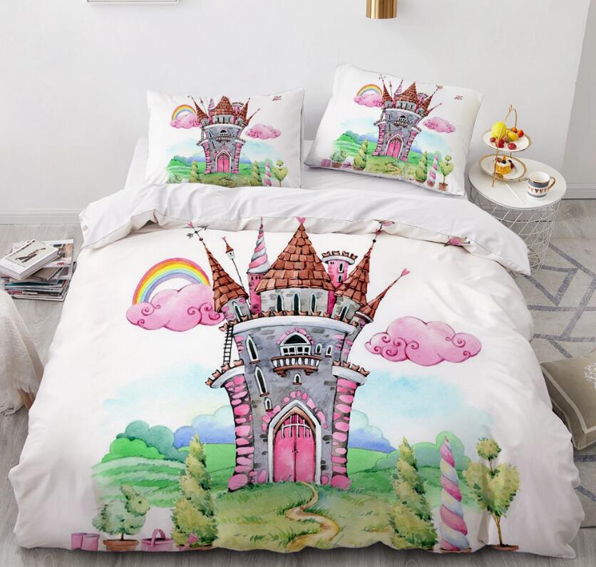 3D Castle 55197 Bed Pillowcases Quilt