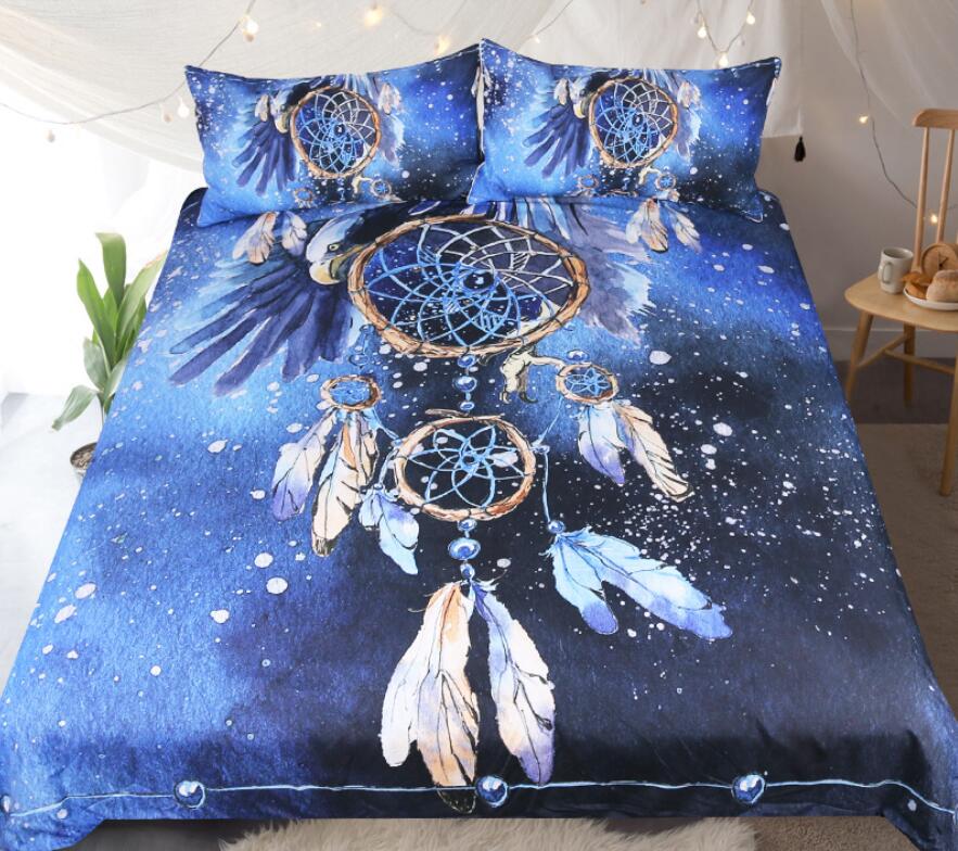 3D Blue Starry Sky Dreamcatcher 1047 Bed Pillowcases Quilt