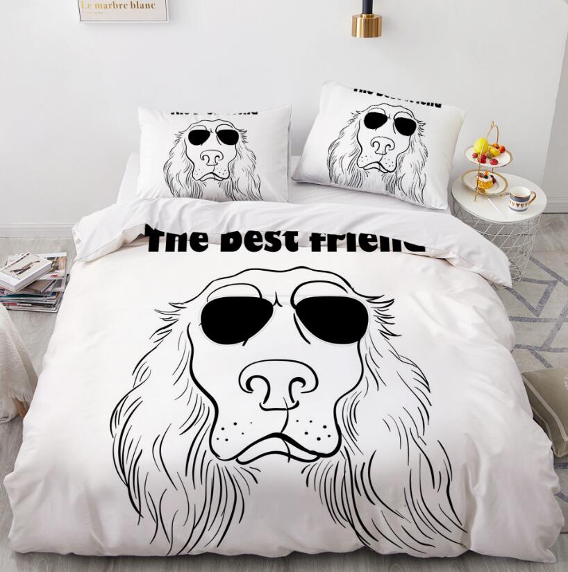 3D Sunglasses Dog 55102 Bed Pillowcases Quilt