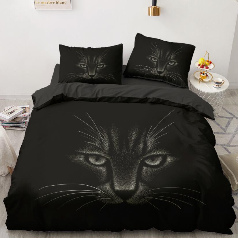 3D Black Cat 55103 Bed Pillowcases Quilt