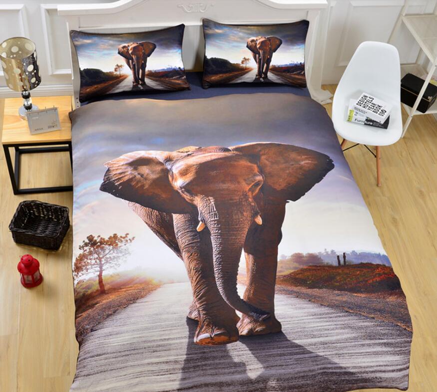 3D Elephant Road 1032 Bed Pillowcases Quilt