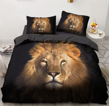 3D Lion Head 070 Bed Pillowcases Quilt