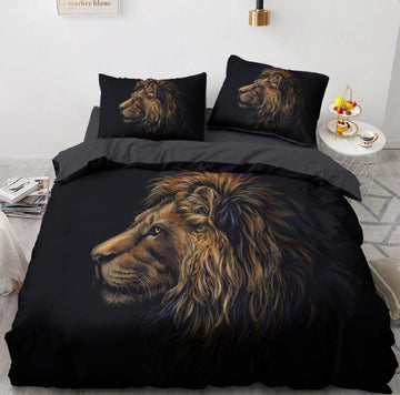 3D Lion Side 074 Bed Pillowcases Quilt