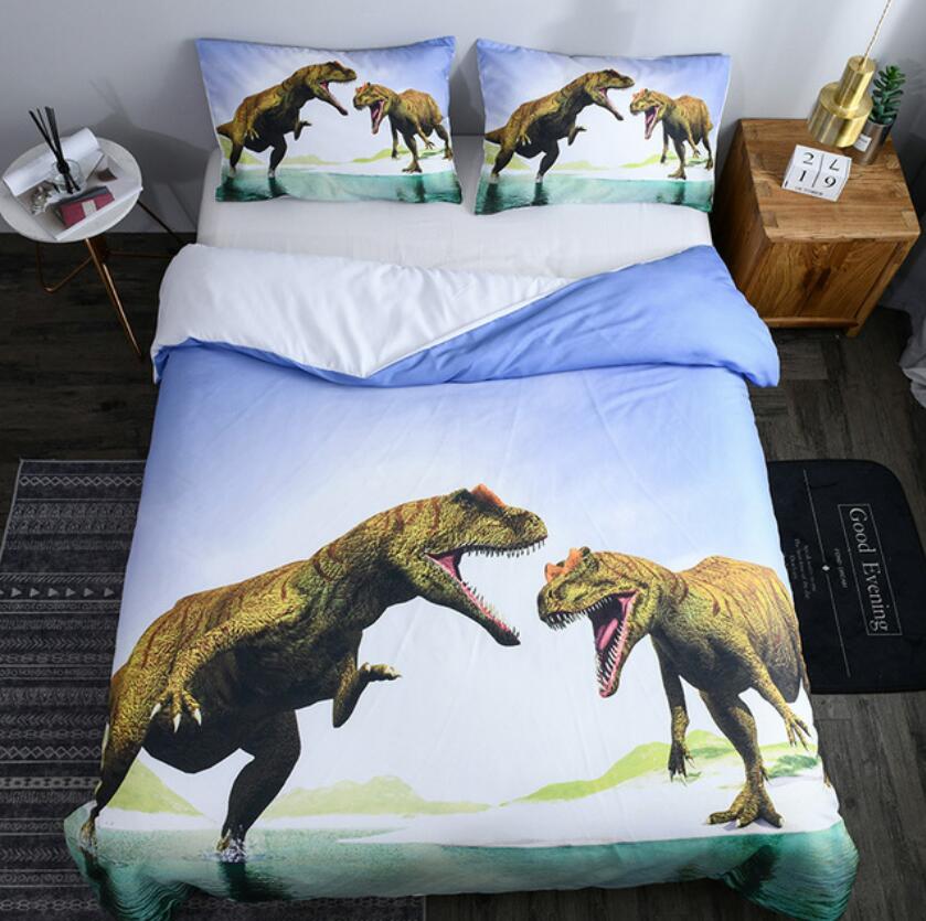 3D Two Dinosaurs 9027 Bed Pillowcases Quilt