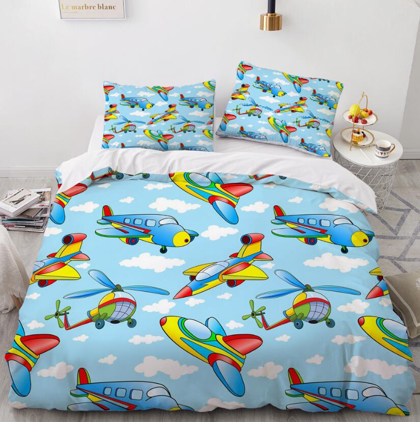 3D Cartoons Aircraft 003 Bed Pillowcases Quilt