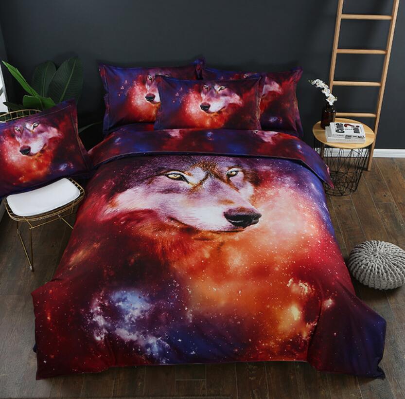 3D Star Wolf 9028 Bed Pillowcases Quilt