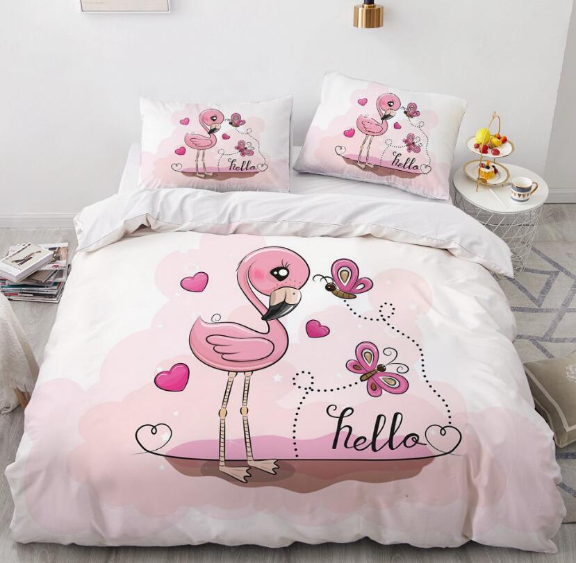 3D Cartoons Flamingo 55130 Bed Pillowcases Quilt
