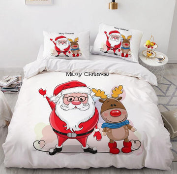 3D Cartoons Santa Claus Deer 55132 Bed Pillowcases Quilt