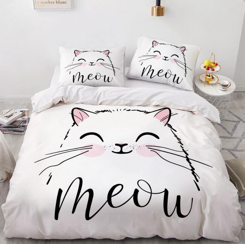 3D Cartoons Cat 55137 Bed Pillowcases Quilt