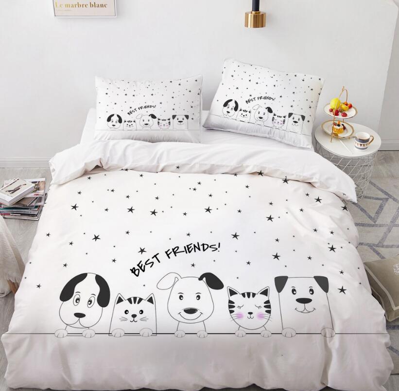 3D Cartoons Kitten And Puppy 55138 Bed Pillowcases Quilt
